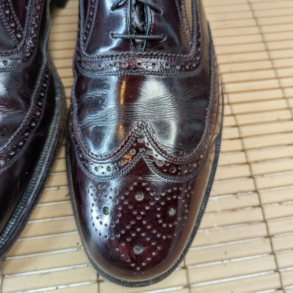 Florsheim Burgundy Leather Wingtip Brogue Oxford Dress Shoes Men's Size 10.5E 23 - Picture 5 of 10
